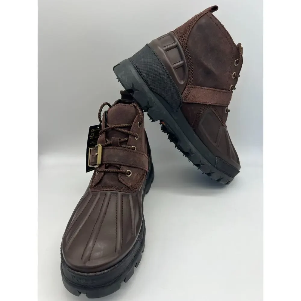 Polo Ralph Lauren Oslo Dark Brown Low Boots HydroGuard Men's 9.5D NEW